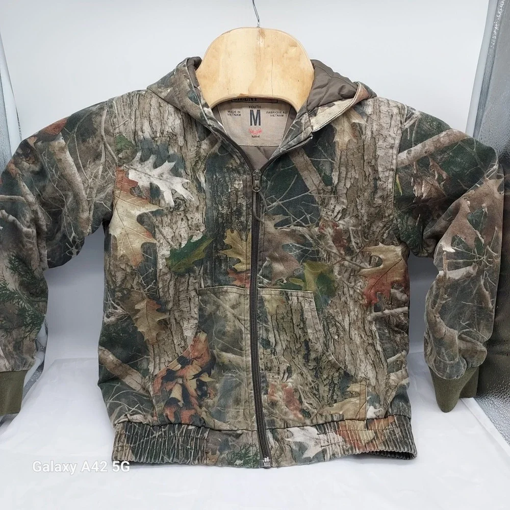 RedHead Silent Hide Youth Camo Hunting Jacket Thermolite Insulated Hooded Medium